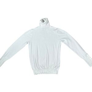 Zara Pleated Turtleneck Sweater White Size Small